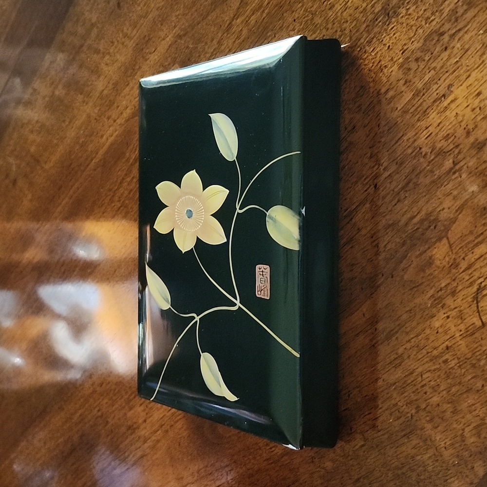 VTG JAPANESE AIZU-,NURI LACQUER FUMIBAKO BOX - Picture 11 of 13